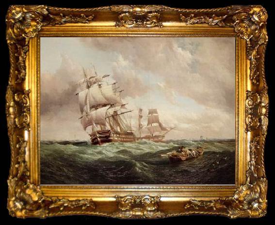 framed  unknow artist Seascape, boats, ships and warships.59, ta009-2